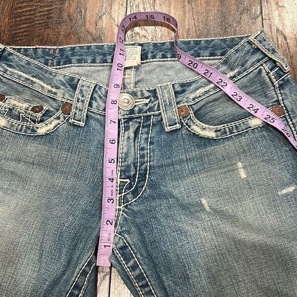 True religion Bobby jeans size 29 by 31 distressed made in USA raw hem in GUC - Picture 11 of 13